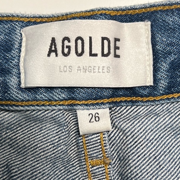 Agolde | Raw Hem Cropped Straight Leg Distressed Jeans Sz 26 - Picture 7 of 8